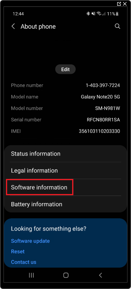Xybernetics Android Setting About Phone Software Information