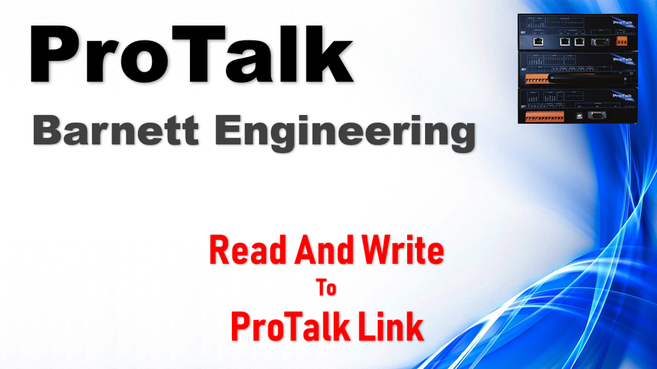 How To Read And Write To Barnett ProTalk Link