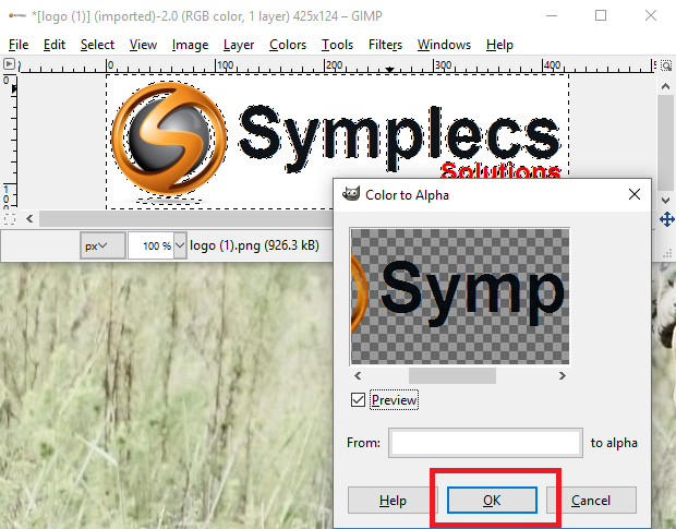 Xybernetics Transparent Background Using GIMP
