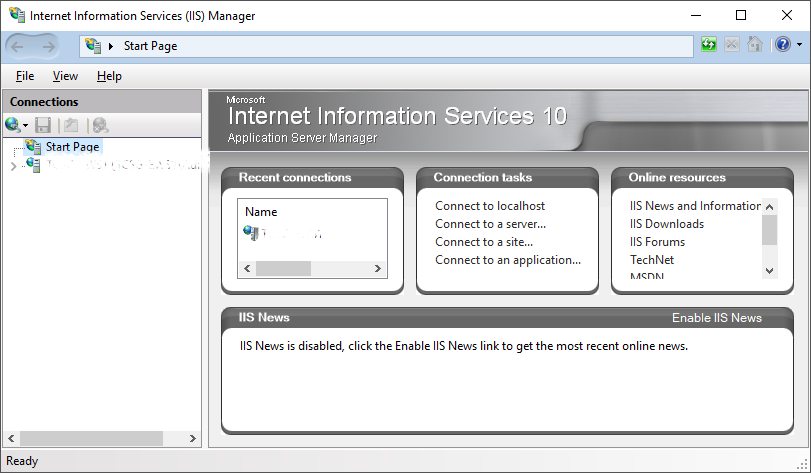 Xybernetics Internet Information Servies (IIS) Manager