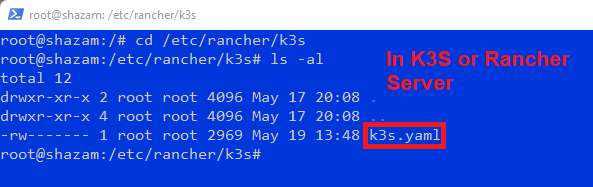 Xybernetics Kubernetes Rancher K3S Server Config File Directory Location k3s.yaml