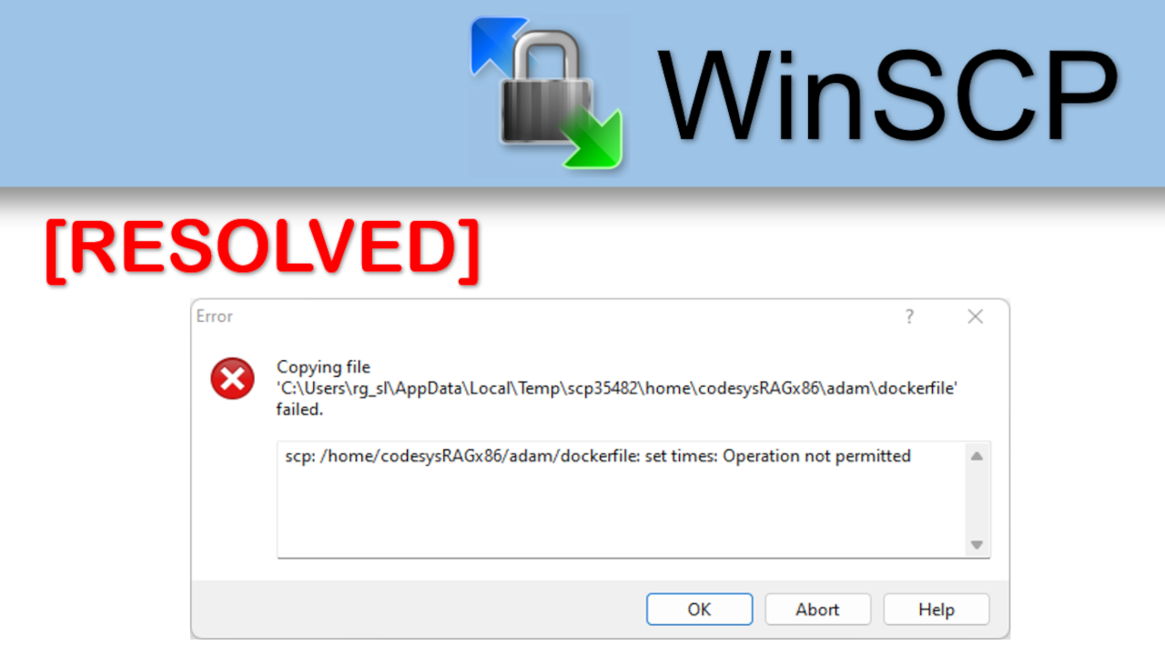 WinSCP set times Operation not permitted Error Message