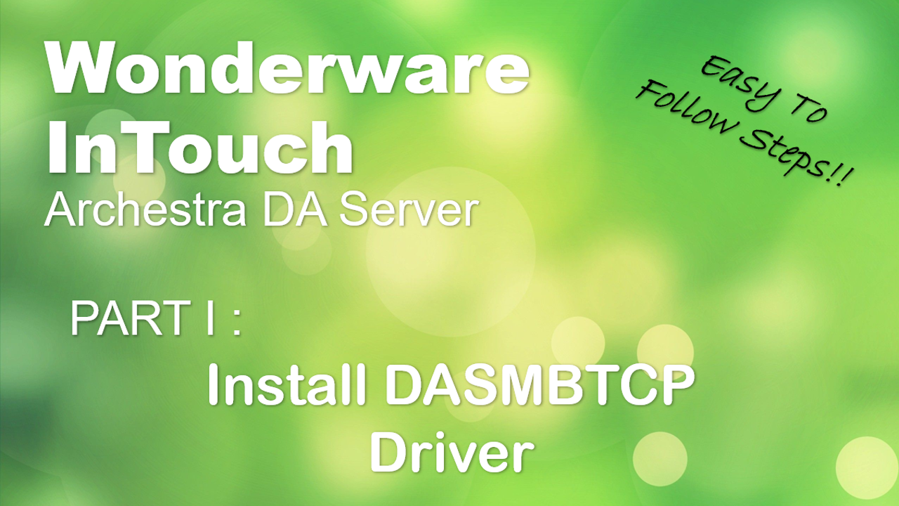 Archestra DA Server MBTCP - Install DASMBTCP Driver