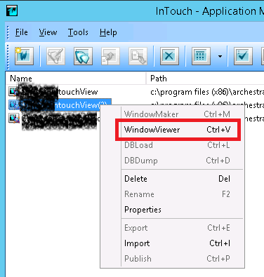Xybernetics Wonderware - Unable To Open InTouch Application In WindowViewer